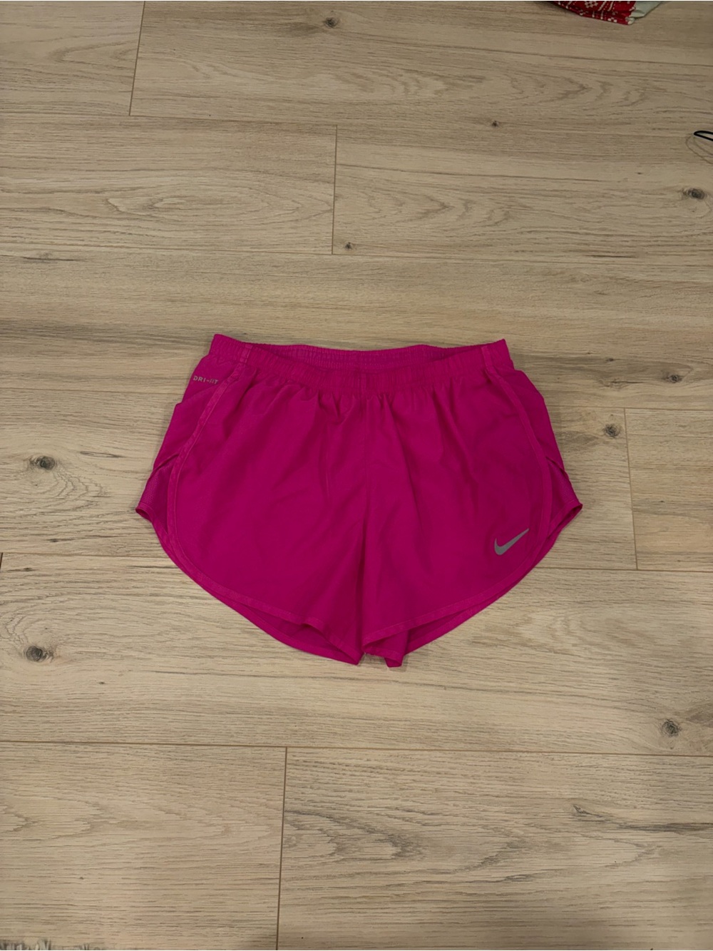 Nike Women's Hot Pink Athletic Shorts with Reflective Swoosh